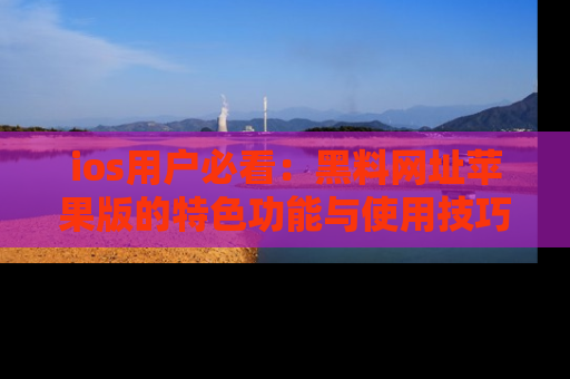ios用户必看:黑料网址苹果版的特色功能与使用技巧详解