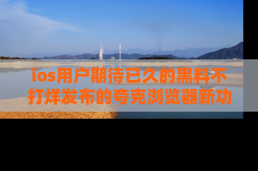 ios用户期待已久的黑料不打烊发布的夸克浏览器新功能上线啦!