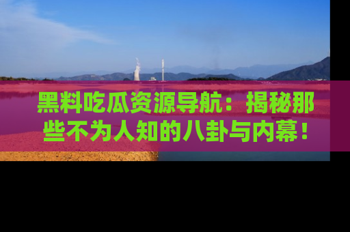 黑料吃瓜资源导航：揭秘那些不为人知的八卦与内幕！