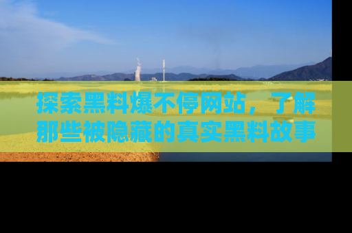 探索黑料爆不停网站，了解那些被隐藏的真实黑料故事