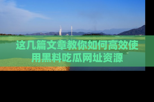 这几篇文章教你如何高效使用黑料吃瓜网址资源